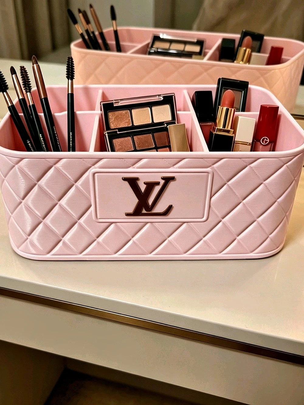 LV Pink Makeup Organizer